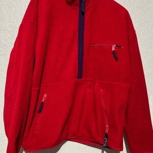 Men's Red Half-Zip Fleece Pullover